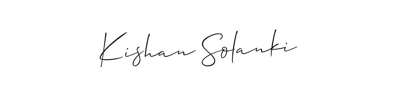 Create a beautiful signature design for name Kishan Solanki. With this signature (Allison_Script) fonts, you can make a handwritten signature for free. Kishan Solanki signature style 2 images and pictures png