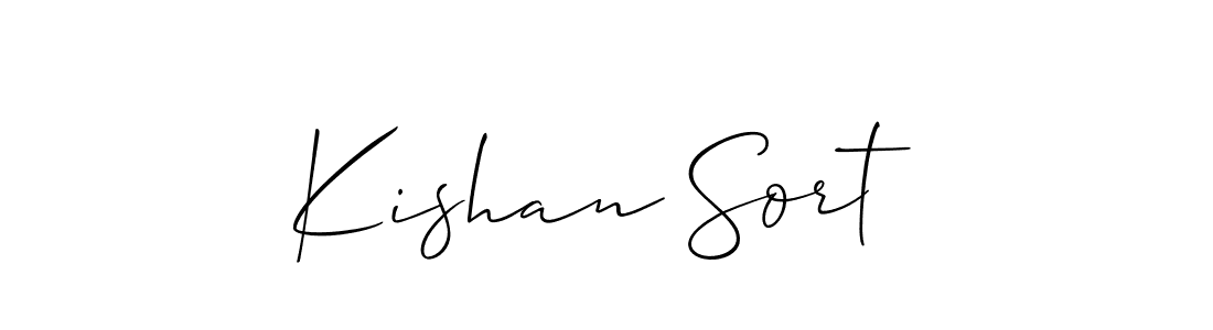 Make a beautiful signature design for name Kishan Sort. With this signature (Allison_Script) style, you can create a handwritten signature for free. Kishan Sort signature style 2 images and pictures png