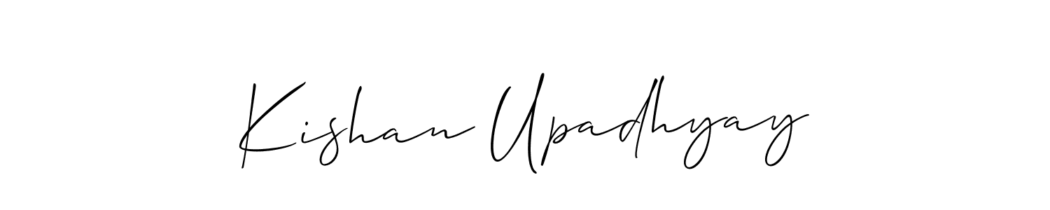 How to make Kishan Upadhyay name signature. Use Allison_Script style for creating short signs online. This is the latest handwritten sign. Kishan Upadhyay signature style 2 images and pictures png