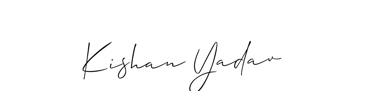 Make a beautiful signature design for name Kishan Yadav. With this signature (Allison_Script) style, you can create a handwritten signature for free. Kishan Yadav signature style 2 images and pictures png