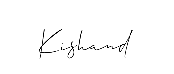 How to make Kishand signature? Allison_Script is a professional autograph style. Create handwritten signature for Kishand name. Kishand signature style 2 images and pictures png