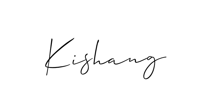 Design your own signature with our free online signature maker. With this signature software, you can create a handwritten (Allison_Script) signature for name Kishang. Kishang signature style 2 images and pictures png