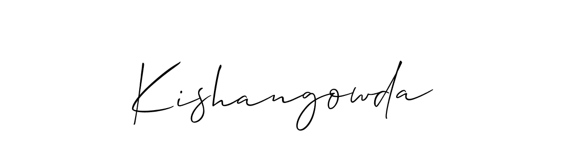 Create a beautiful signature design for name Kishangowda. With this signature (Allison_Script) fonts, you can make a handwritten signature for free. Kishangowda signature style 2 images and pictures png