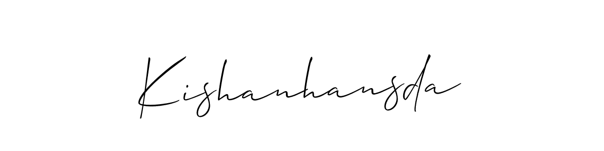 How to Draw Kishanhansda signature style? Allison_Script is a latest design signature styles for name Kishanhansda. Kishanhansda signature style 2 images and pictures png