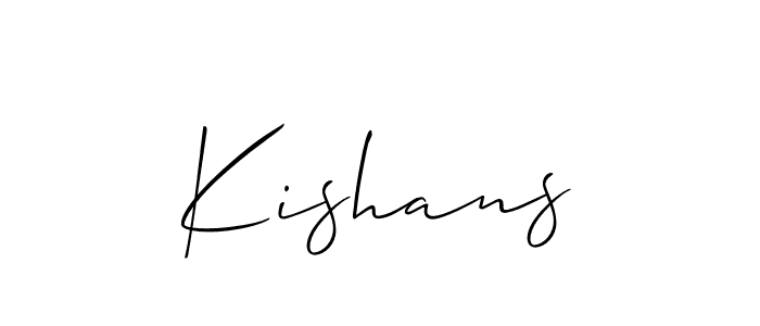 Design your own signature with our free online signature maker. With this signature software, you can create a handwritten (Allison_Script) signature for name Kishans. Kishans signature style 2 images and pictures png