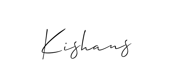 Create a beautiful signature design for name Kishans. With this signature (Allison_Script) fonts, you can make a handwritten signature for free. Kishans signature style 2 images and pictures png