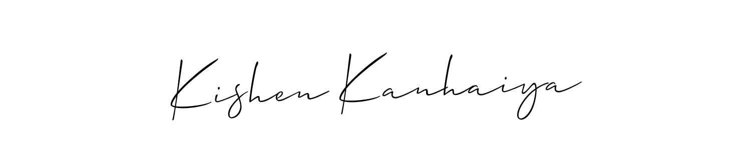 How to make Kishen Kanhaiya signature? Allison_Script is a professional autograph style. Create handwritten signature for Kishen Kanhaiya name. Kishen Kanhaiya signature style 2 images and pictures png