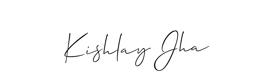 How to Draw Kishlay Jha signature style? Allison_Script is a latest design signature styles for name Kishlay Jha. Kishlay Jha signature style 2 images and pictures png