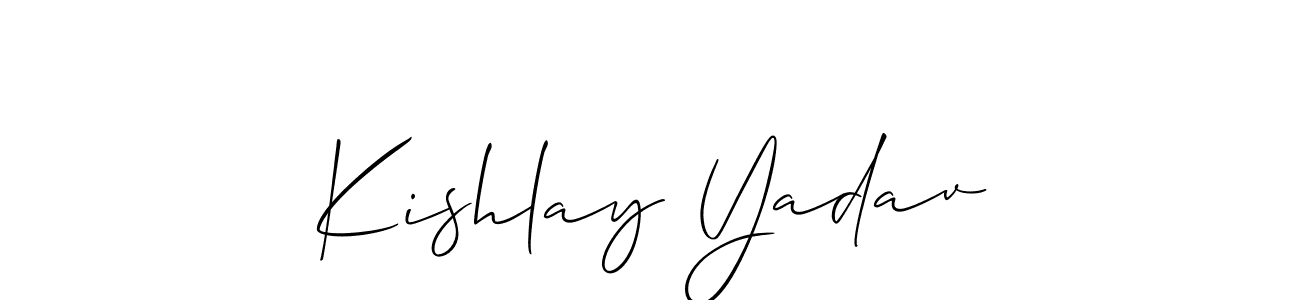 Also we have Kishlay Yadav name is the best signature style. Create professional handwritten signature collection using Allison_Script autograph style. Kishlay Yadav signature style 2 images and pictures png