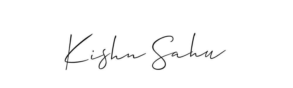 Create a beautiful signature design for name Kishn Sahu. With this signature (Allison_Script) fonts, you can make a handwritten signature for free. Kishn Sahu signature style 2 images and pictures png