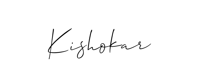 Create a beautiful signature design for name Kishokar. With this signature (Allison_Script) fonts, you can make a handwritten signature for free. Kishokar signature style 2 images and pictures png