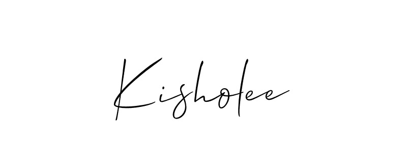 Kisholee stylish signature style. Best Handwritten Sign (Allison_Script) for my name. Handwritten Signature Collection Ideas for my name Kisholee. Kisholee signature style 2 images and pictures png