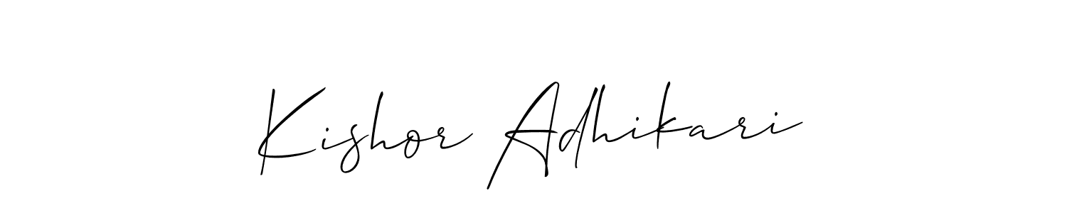 Use a signature maker to create a handwritten signature online. With this signature software, you can design (Allison_Script) your own signature for name Kishor Adhikari. Kishor Adhikari signature style 2 images and pictures png