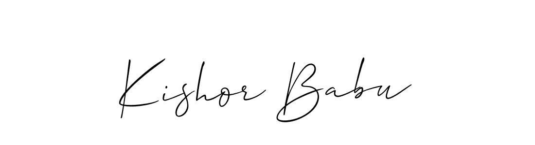 You should practise on your own different ways (Allison_Script) to write your name (Kishor Babu) in signature. don't let someone else do it for you. Kishor Babu signature style 2 images and pictures png