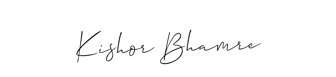 Also You can easily find your signature by using the search form. We will create Kishor Bhamre name handwritten signature images for you free of cost using Allison_Script sign style. Kishor Bhamre signature style 2 images and pictures png
