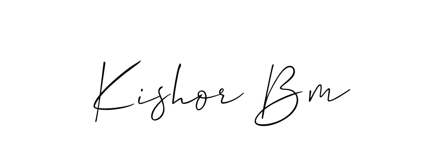 Similarly Allison_Script is the best handwritten signature design. Signature creator online .You can use it as an online autograph creator for name Kishor Bm. Kishor Bm signature style 2 images and pictures png