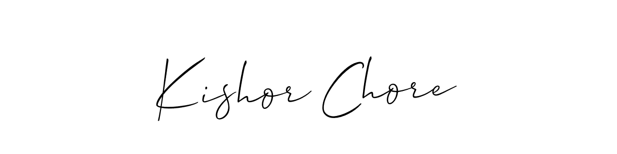 How to make Kishor Chore name signature. Use Allison_Script style for creating short signs online. This is the latest handwritten sign. Kishor Chore signature style 2 images and pictures png