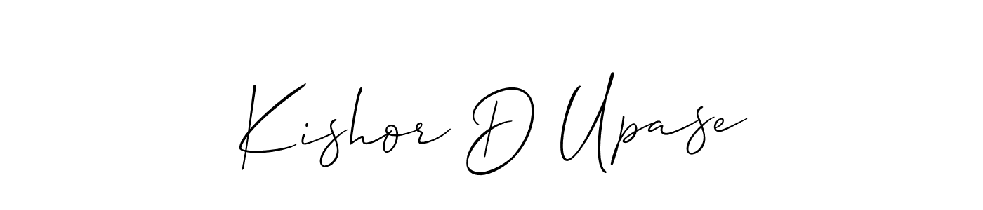 Allison_Script is a professional signature style that is perfect for those who want to add a touch of class to their signature. It is also a great choice for those who want to make their signature more unique. Get Kishor D Upase name to fancy signature for free. Kishor D Upase signature style 2 images and pictures png