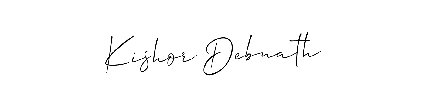 Similarly Allison_Script is the best handwritten signature design. Signature creator online .You can use it as an online autograph creator for name Kishor Debnath. Kishor Debnath signature style 2 images and pictures png