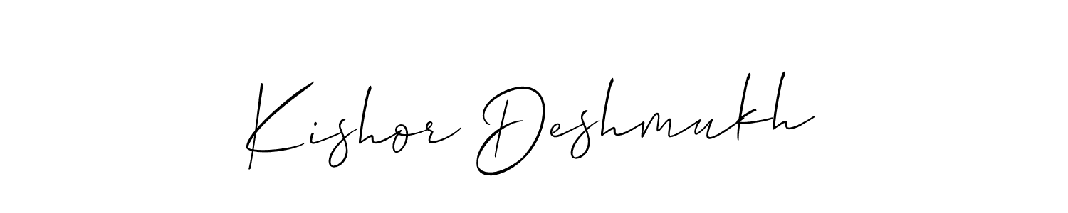 Create a beautiful signature design for name Kishor Deshmukh. With this signature (Allison_Script) fonts, you can make a handwritten signature for free. Kishor Deshmukh signature style 2 images and pictures png