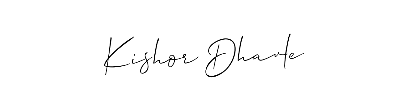 Make a beautiful signature design for name Kishor Dhavle. With this signature (Allison_Script) style, you can create a handwritten signature for free. Kishor Dhavle signature style 2 images and pictures png