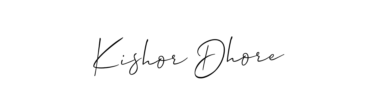 How to make Kishor Dhore signature? Allison_Script is a professional autograph style. Create handwritten signature for Kishor Dhore name. Kishor Dhore signature style 2 images and pictures png