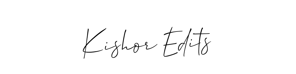 The best way (Allison_Script) to make a short signature is to pick only two or three words in your name. The name Kishor Edits include a total of six letters. For converting this name. Kishor Edits signature style 2 images and pictures png