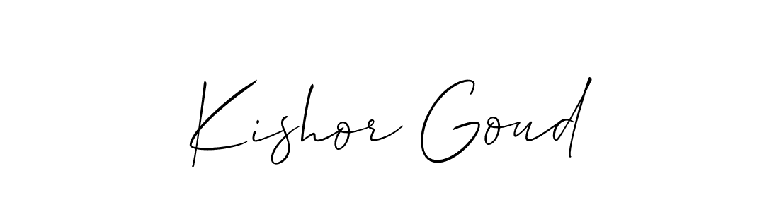It looks lik you need a new signature style for name Kishor Goud. Design unique handwritten (Allison_Script) signature with our free signature maker in just a few clicks. Kishor Goud signature style 2 images and pictures png