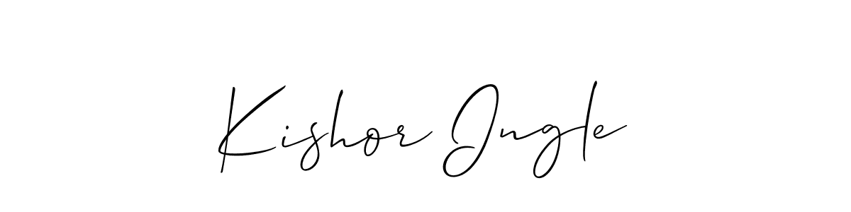 How to make Kishor Ingle name signature. Use Allison_Script style for creating short signs online. This is the latest handwritten sign. Kishor Ingle signature style 2 images and pictures png