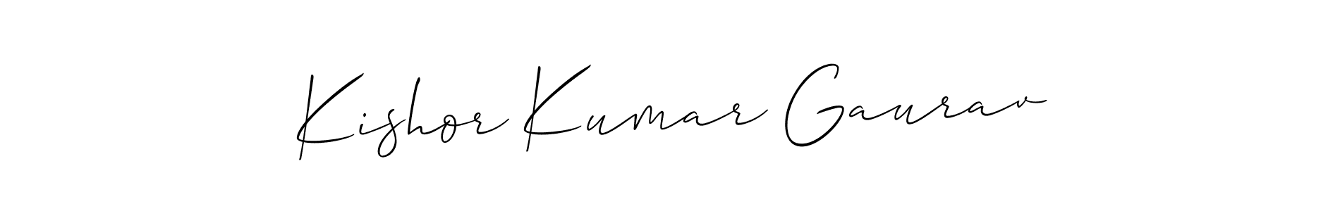 How to Draw Kishor Kumar Gaurav signature style? Allison_Script is a latest design signature styles for name Kishor Kumar Gaurav. Kishor Kumar Gaurav signature style 2 images and pictures png