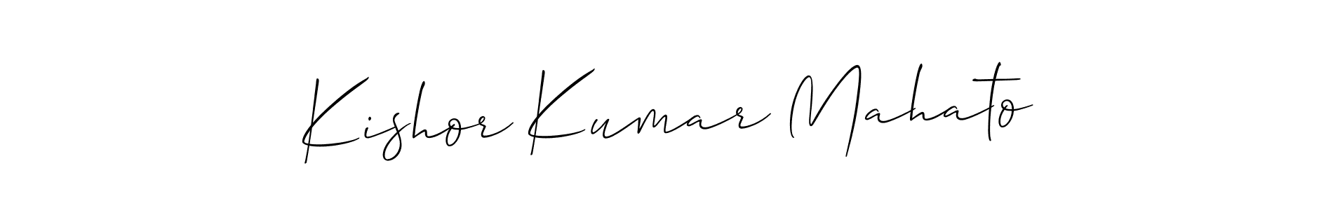 How to make Kishor Kumar Mahato name signature. Use Allison_Script style for creating short signs online. This is the latest handwritten sign. Kishor Kumar Mahato signature style 2 images and pictures png