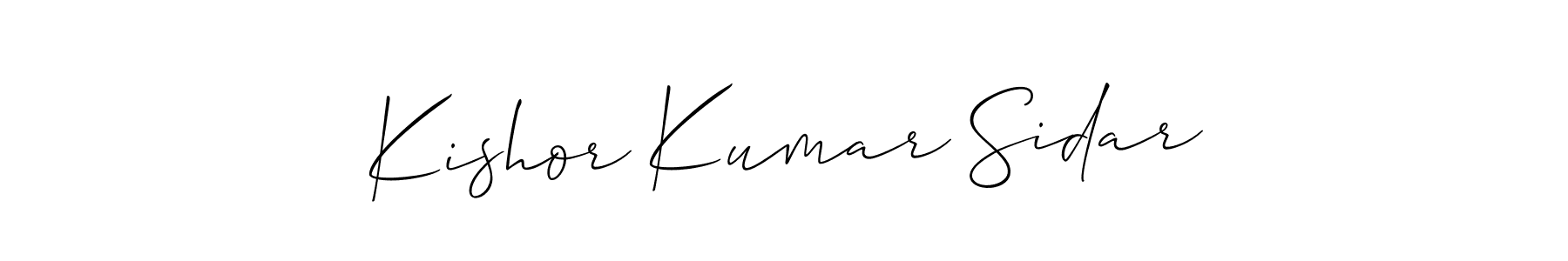 Make a short Kishor Kumar Sidar signature style. Manage your documents anywhere anytime using Allison_Script. Create and add eSignatures, submit forms, share and send files easily. Kishor Kumar Sidar signature style 2 images and pictures png