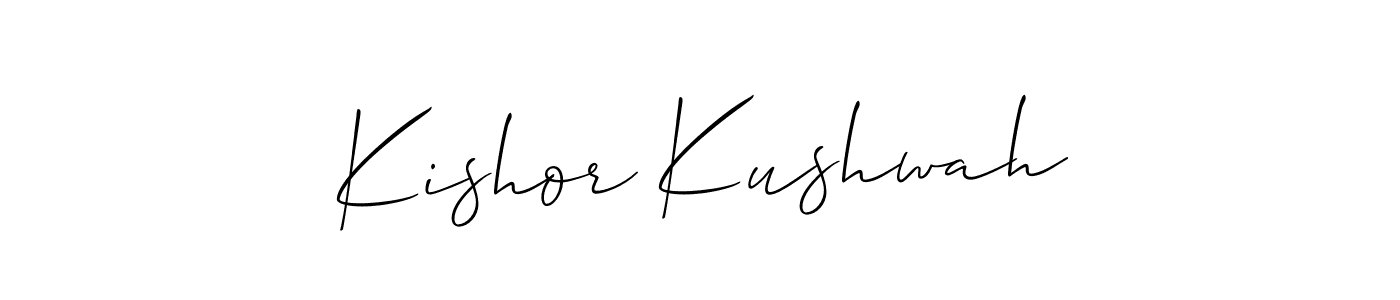 It looks lik you need a new signature style for name Kishor Kushwah. Design unique handwritten (Allison_Script) signature with our free signature maker in just a few clicks. Kishor Kushwah signature style 2 images and pictures png