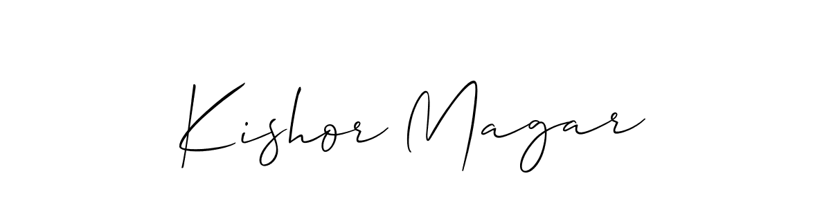 Use a signature maker to create a handwritten signature online. With this signature software, you can design (Allison_Script) your own signature for name Kishor Magar. Kishor Magar signature style 2 images and pictures png