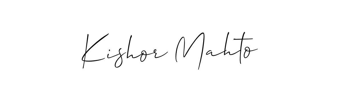You should practise on your own different ways (Allison_Script) to write your name (Kishor Mahto) in signature. don't let someone else do it for you. Kishor Mahto signature style 2 images and pictures png