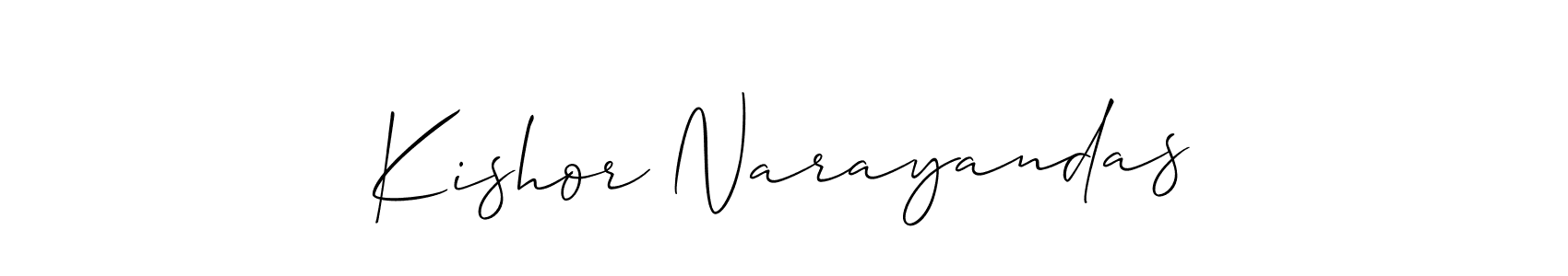 Also You can easily find your signature by using the search form. We will create Kishor Narayandas name handwritten signature images for you free of cost using Allison_Script sign style. Kishor Narayandas signature style 2 images and pictures png