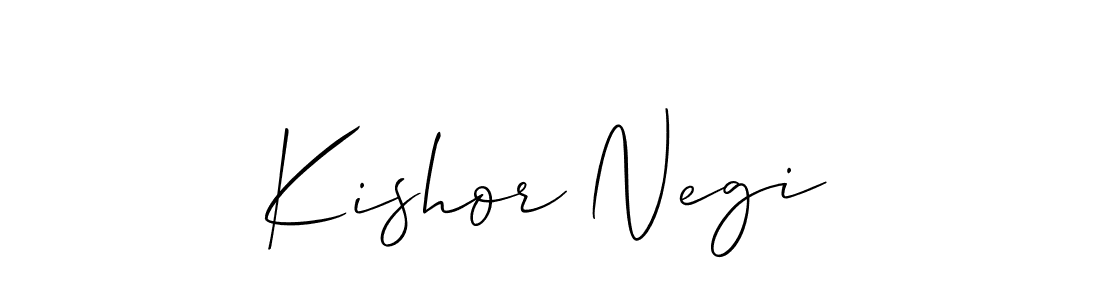 The best way (Allison_Script) to make a short signature is to pick only two or three words in your name. The name Kishor Negi include a total of six letters. For converting this name. Kishor Negi signature style 2 images and pictures png