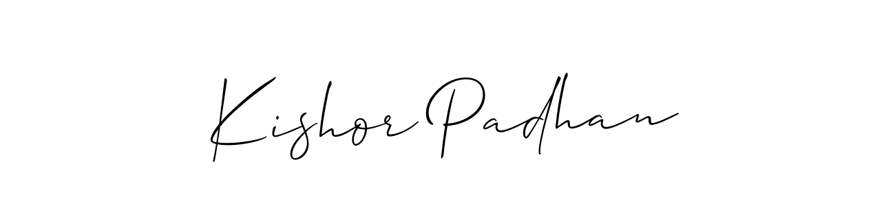 Use a signature maker to create a handwritten signature online. With this signature software, you can design (Allison_Script) your own signature for name Kishor Padhan. Kishor Padhan signature style 2 images and pictures png