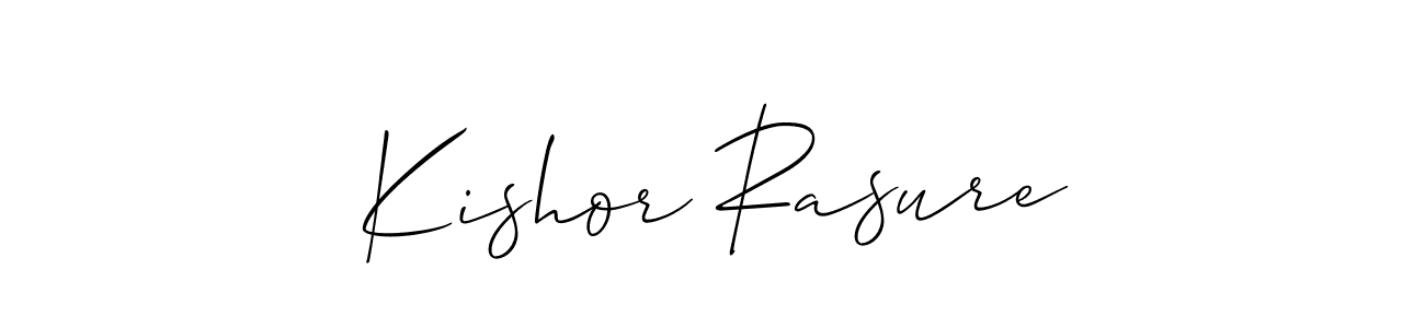 How to make Kishor Rasure name signature. Use Allison_Script style for creating short signs online. This is the latest handwritten sign. Kishor Rasure signature style 2 images and pictures png
