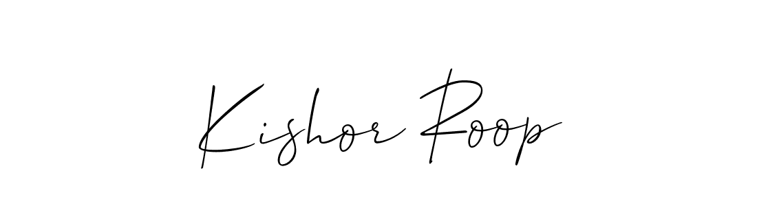 Create a beautiful signature design for name Kishor Roop. With this signature (Allison_Script) fonts, you can make a handwritten signature for free. Kishor Roop signature style 2 images and pictures png