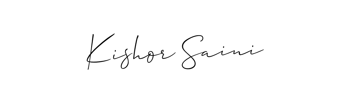 How to make Kishor Saini signature? Allison_Script is a professional autograph style. Create handwritten signature for Kishor Saini name. Kishor Saini signature style 2 images and pictures png