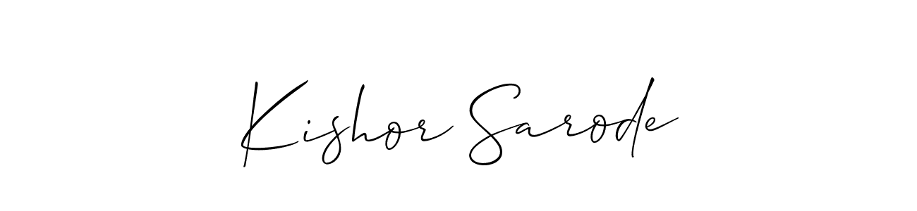 How to make Kishor Sarode name signature. Use Allison_Script style for creating short signs online. This is the latest handwritten sign. Kishor Sarode signature style 2 images and pictures png