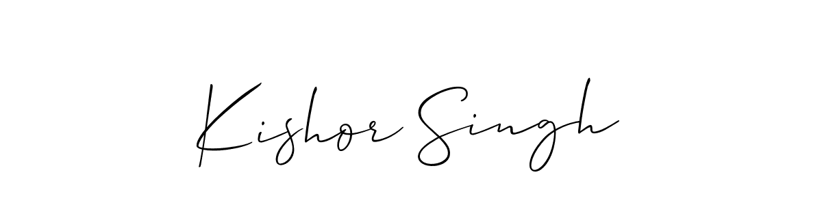 The best way (Allison_Script) to make a short signature is to pick only two or three words in your name. The name Kishor Singh include a total of six letters. For converting this name. Kishor Singh signature style 2 images and pictures png