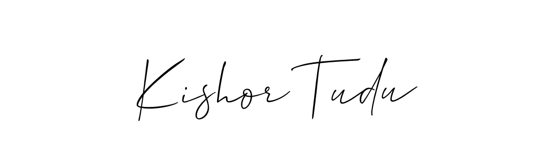 Create a beautiful signature design for name Kishor Tudu. With this signature (Allison_Script) fonts, you can make a handwritten signature for free. Kishor Tudu signature style 2 images and pictures png