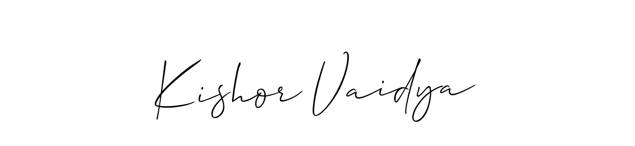 Kishor Vaidya stylish signature style. Best Handwritten Sign (Allison_Script) for my name. Handwritten Signature Collection Ideas for my name Kishor Vaidya. Kishor Vaidya signature style 2 images and pictures png