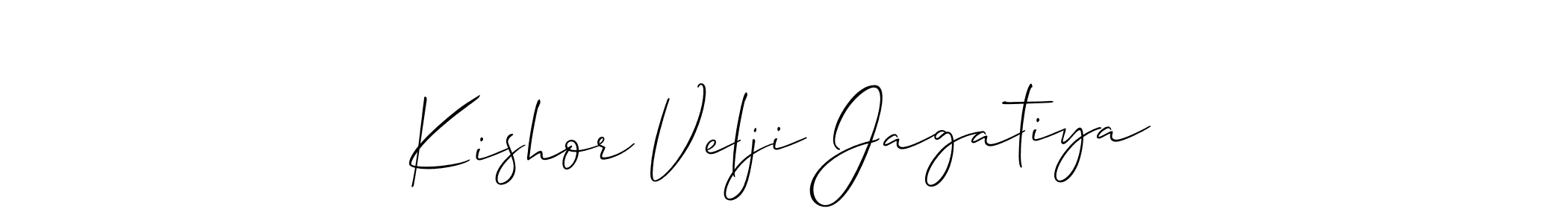 Similarly Allison_Script is the best handwritten signature design. Signature creator online .You can use it as an online autograph creator for name Kishor Velji Jagatiya. Kishor Velji Jagatiya signature style 2 images and pictures png