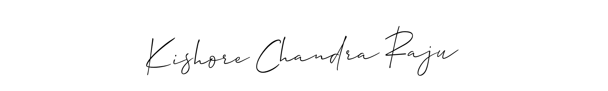 Allison_Script is a professional signature style that is perfect for those who want to add a touch of class to their signature. It is also a great choice for those who want to make their signature more unique. Get Kishore Chandra Raju name to fancy signature for free. Kishore Chandra Raju signature style 2 images and pictures png