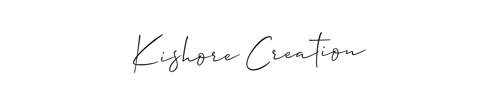 Make a beautiful signature design for name Kishore Creation. With this signature (Allison_Script) style, you can create a handwritten signature for free. Kishore Creation signature style 2 images and pictures png