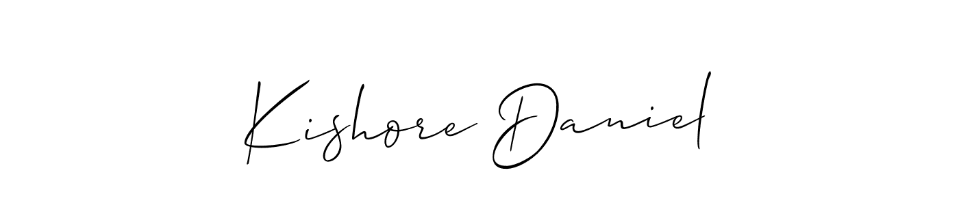How to Draw Kishore Daniel signature style? Allison_Script is a latest design signature styles for name Kishore Daniel. Kishore Daniel signature style 2 images and pictures png