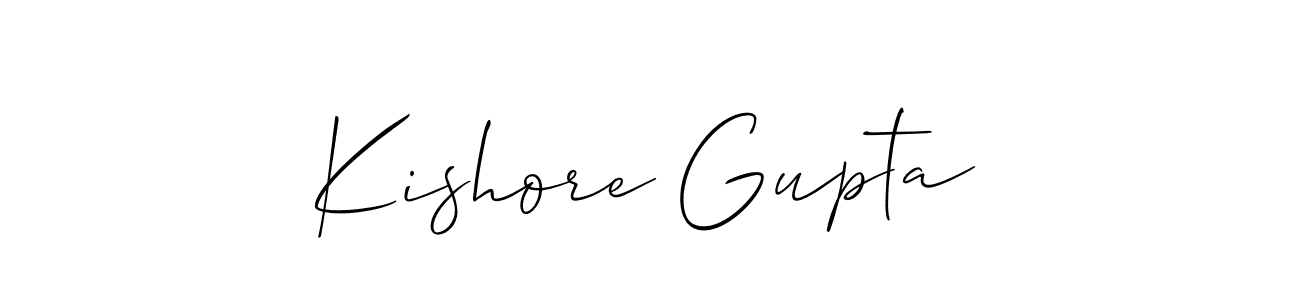 Also we have Kishore Gupta name is the best signature style. Create professional handwritten signature collection using Allison_Script autograph style. Kishore Gupta signature style 2 images and pictures png